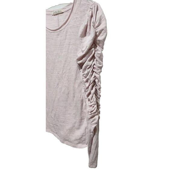 We The Free People Light Pink Shirred Ruched Natasha Long Sleeve Shirt - Picture 5 of 8